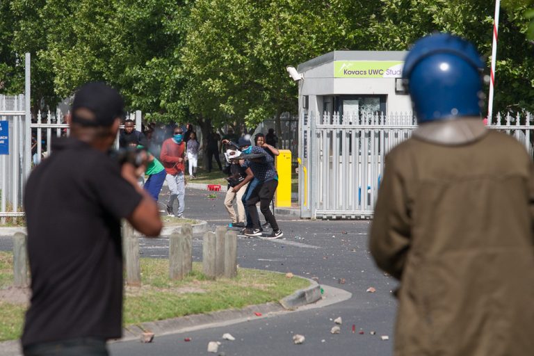 UWC students protest while classes are suspended