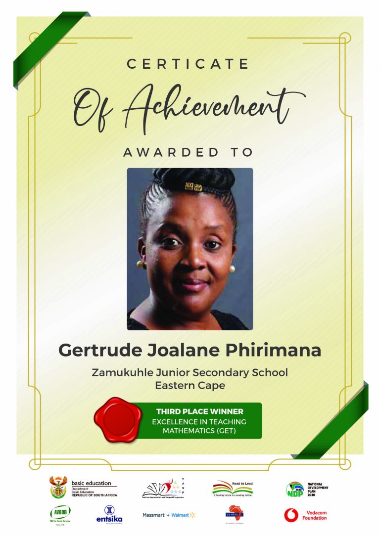 Results-driven Maths Educator Gertrude Phirimana From Eastern Cape Is Our Teacher Of The Week