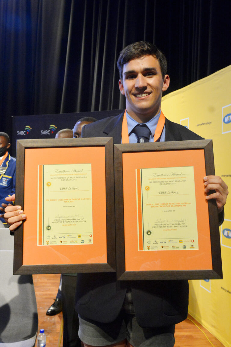 Paarl Boys’ High School learner Ulrich le Roux says being overall National Senior Certificate top achiever was a pleasant surprise, ‘unexpected’
