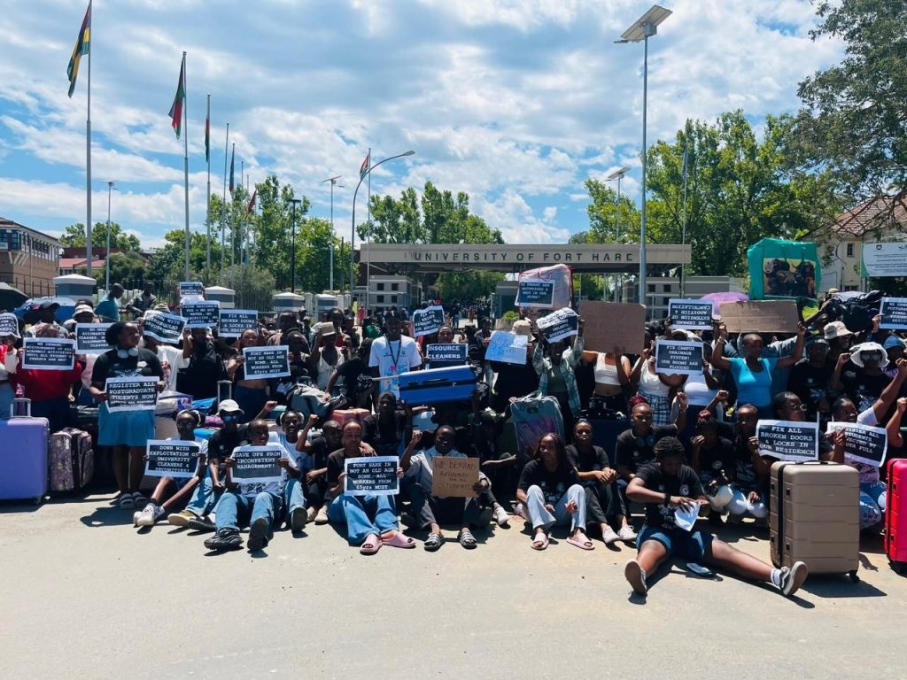 Students have been demonstrating against the university's administration, demanding answers about accommodation, allowances, and registration problems